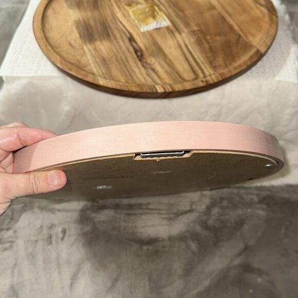 Barbara Mock Pink Oval Oil Painting Print Lady Reading By the Lake View Window - Picture 4 of 7